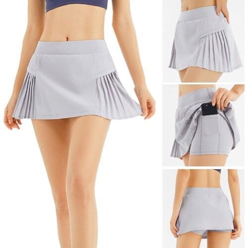 Moisture Wicking Polyester Spandex Womens Skort From Size S-XL Outdoor Fashionable Faux Two Piece Type Short Pleated Skirt DK15