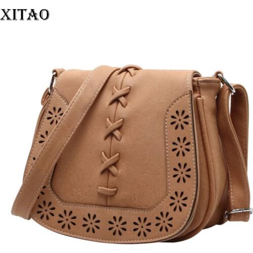 XITAO Women Hollow Out Carved Shoulder Bags Solid Color Fashion Needle Repair Decoration Can Handbags One-shoulder CLL1664