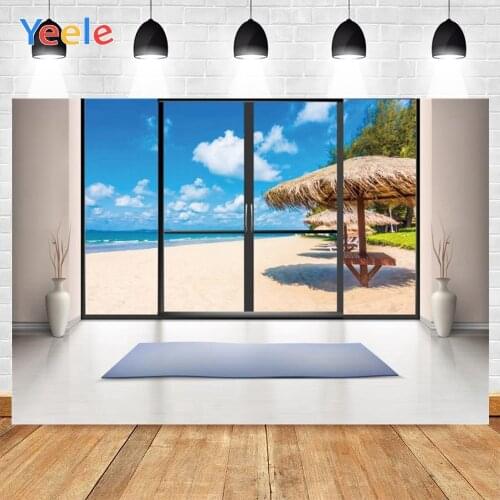 Yeele Bright Window Sunny Blue Sky And Sea White Clouds Background Photophone Photo Studio Photography for Decor Customized Size