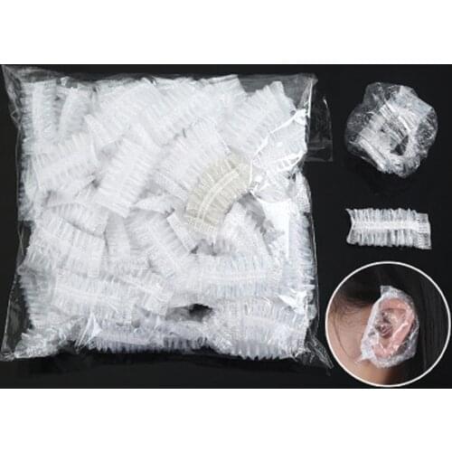 100pcs Disposable Waterproof Ear Cover Bath Shower Hair Dyeing Ear Protector Shield Earmuffs Caps Barber Tools Salon Accessories