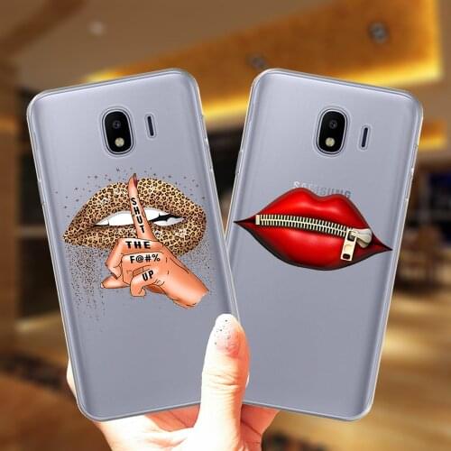 Leopard Lips Kiss Protective Case For Samsung F62 M62 M02 M31S M51 M11 M30S M21 J2 J5 Prime J3 J7 J8 J4 J6 Plus Silicone Cover