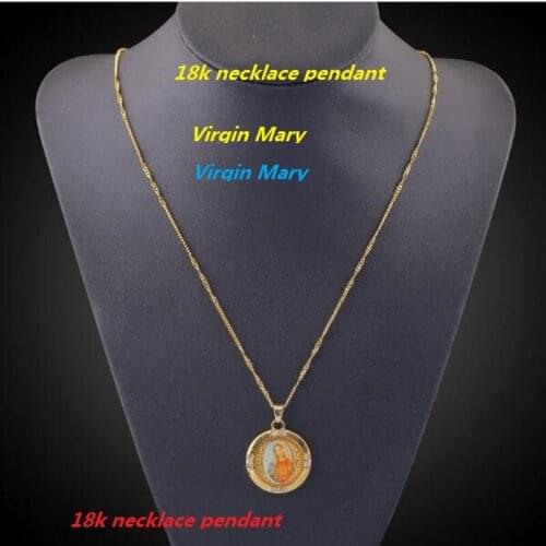 Gold stainless steel necklace pendant is popular Religious Madonna pendant necklace b
