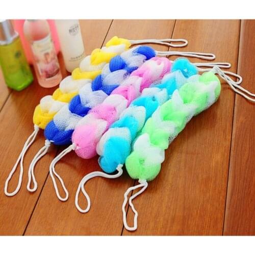 Lovely 1PC Loofah Flower Bath Ball Tubs Cool Belt Towel Scrubber Body Cleaning Mesh Shower Wash Sponge Bath Brush for kids baby