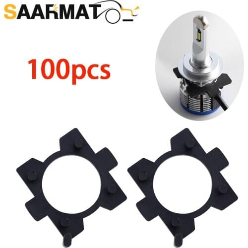 100×Car H7 LED Headlight Bulb Base Holder Plastic Metal Clips Wedge Bracket Connector Bases Adapter for Mazda CX5 CX7