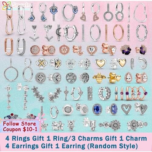 Smuxin 925 Sterling Silver Chinese Blue&Pink Fan Stud Earring Rose Fan Dangle Earring Women Earrings CZ Statement Stud Earrings