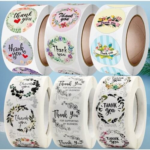 24Types Flower Ring Lace Thank You Stickers for Supporting My Small Business Seal Labels Order Packages Envelopes Bills Gift Box