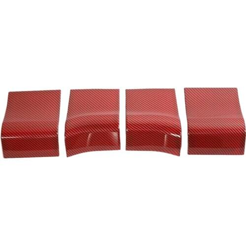 4pcs/Set Carbon Fiber Style Red Interior Door Handle Panel Cover Trim ABS Fit for Ford F150 2015 2016 2017 2018 2019 2020 2021