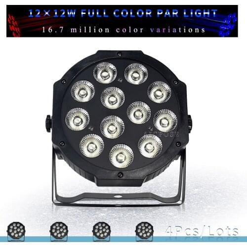 4Pcs/lots 12x12w LED Par RGBW 4 in 1 Light Professional DJ /Bar /Party /Show /Stage Light LED Stage Lighting