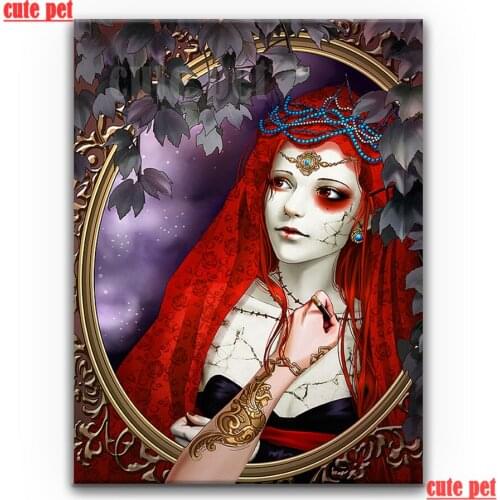 DIY Diamond Painting Halloween spooky bride woman 5D Wall Sticker Full Square Drill Cross Stitch Home Decor Embroidery pictures