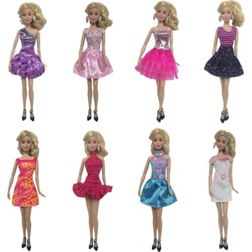 Free shipping 8pcs/set 30cm doll dress girl toys dress up suit fashion casual clothes for barbie doll