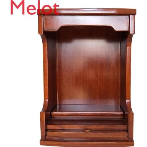 Buddha Shrine Altar Home Wall-Mounted Solid Wood Shrine Guan Gong God of Wealth Cabinet Guanyin Worship Table Economical Buddha