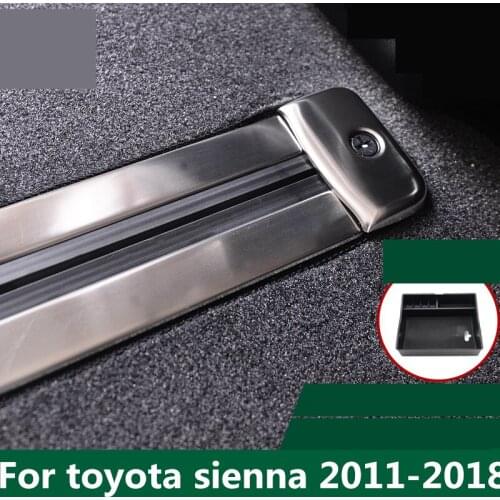 Seats rail sliding track decorative anti-slip strip sticker cover trim Stainless Steel Accessories For toyota sienna 2011-2018