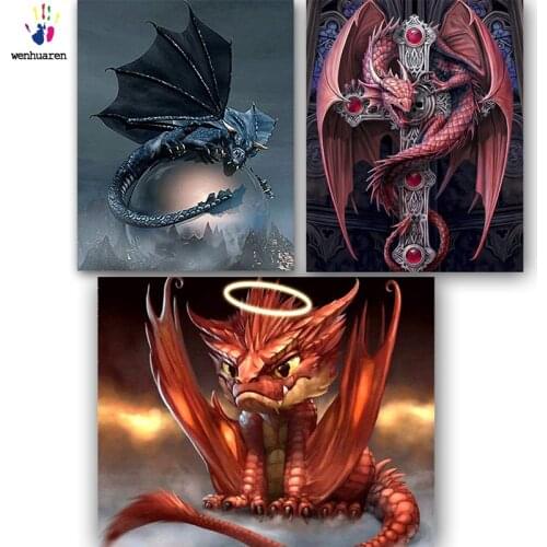 DIY colorings pictures by numbers with colors Dinosaurs with wings picture drawing painting by numbers framed Home