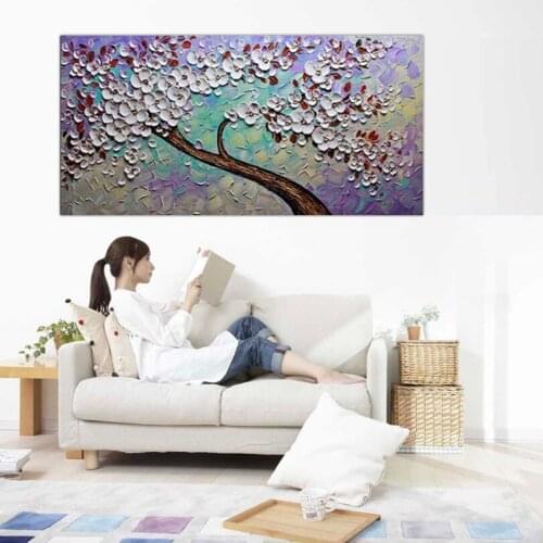 DONGMEI OILPAINTING oil painting Hand painted Home decor High quality knife painting flower pictures DM182813