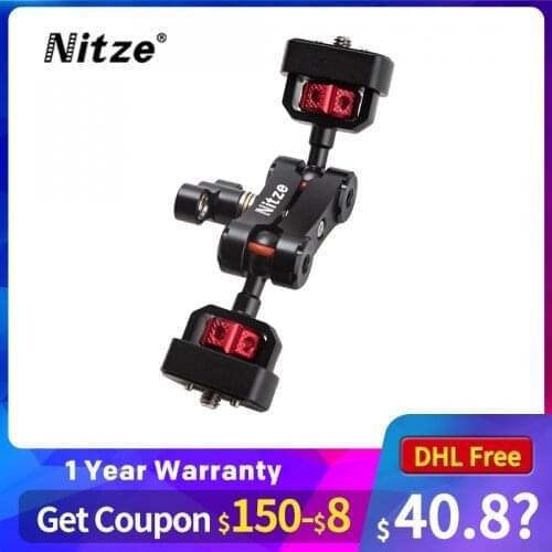 NITZE DOUBLE BALLHEADS MAGIC ARM (1/4"-20 TO 1/4"-20 WITH LOCATING PINS) - N50C