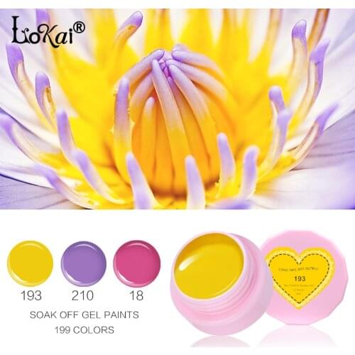 Lokai 2018 New 6ml longlasting Painting Gel 199 Pure Solid Colors Gel Polish Nail Art Design Nail Gel Varnish Paint UV Gel 31-60