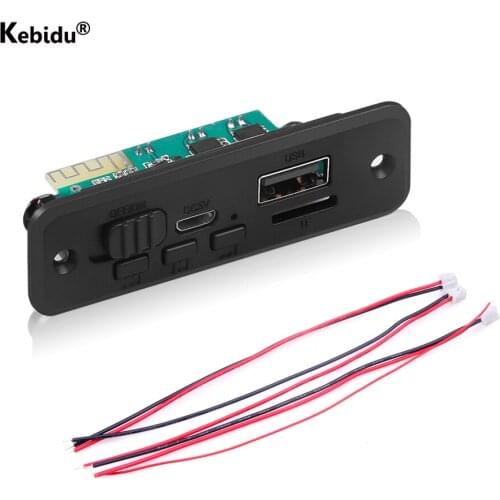 Kebidu 5V 2 x 3W Amplifier Wireless FM Radio Module Bluetooth 5.0 Car MP3 Player Decoder Board TF USB AUX Audio Car Kit