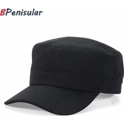 2018 Men Women Outdoor Breathable Cap Flat Top Sun Hat Visor Korean Solid Army Green Black Cap Casual Gorras Casquette Touca