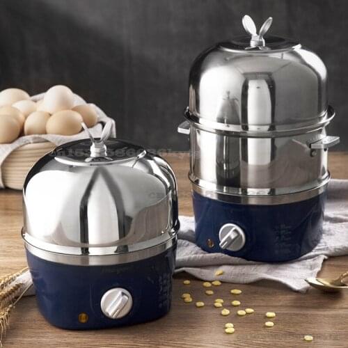 Egg Boiler Household Timing Egg Steamer Automatic Power Off Stainless Steel Mini Double Layer Bottle Disinfection Egg Boiling
