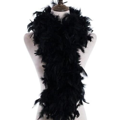 Beautiful 2yard fluffy Black Turkey Feathers Boa About 60 Grams Happy Birthday Party feathers Wedding Decorations Supplies Plume