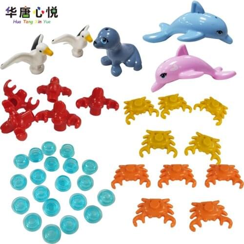 Creative For Friends Animals Building Blocks Seagull Seal Scorpion Dolphin Toys For Children Educational DIY Models Friend Gifts