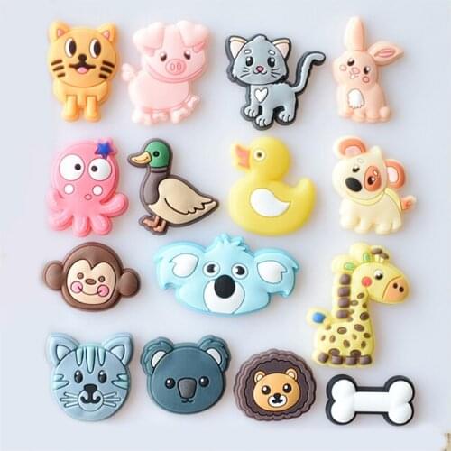1 Pcs 2021 Hot Selling Cartoon Animals Cute Icon Shoes Charms Silicone Slipper Accessories High Quality For Gifts Decor