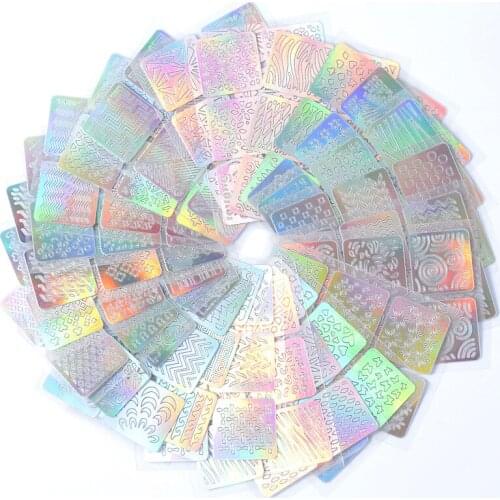 Mix 24 Sheets Different Hollow Patterns Laser Glitter Holographic Nail Foil Set Nail Art decals Manicure DIY Sticker Decoration