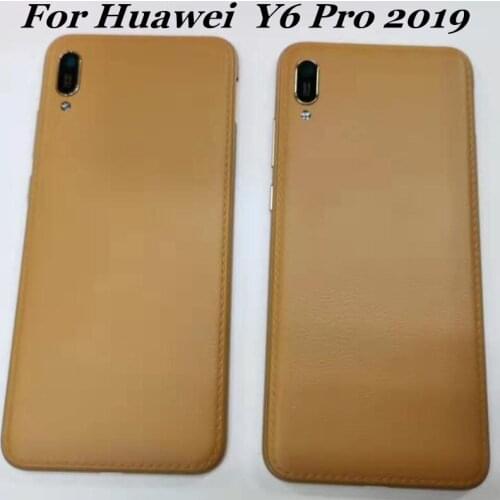 MIXUEWEIQ Original Battery Door Back Cover Housing Case For Huawei Y6 Pro 2019 With Camera Lens+Power Volume Buttons Spare Parts