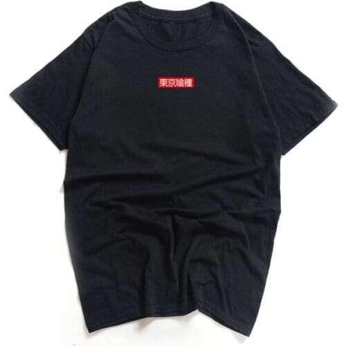 Fashion Summer T Shirt Tokyo Ghoul Box Logo Short Sleeve Anime Cospaly T-Shirts Men Women Hip Hop Tee Shirt Swag Tee Tops