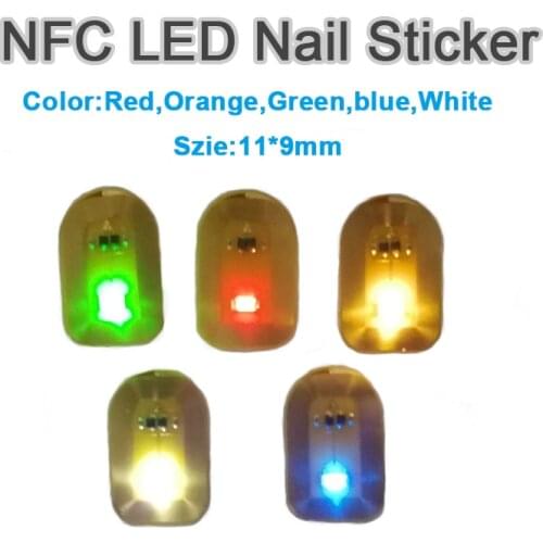 NFC tag NFC label NFC LED Luminous Patches Luminous Labels DIY Access Control Cards 8 Color Luminous Nail Stickers 10pcs