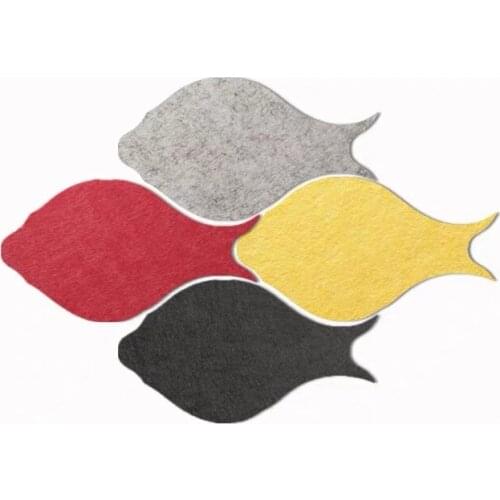 New Arrival TV Background Mural Art Hair Felt Decals Bedroom DIY Fish Shape Home Decoration Wall Stickers 4pcs/lot