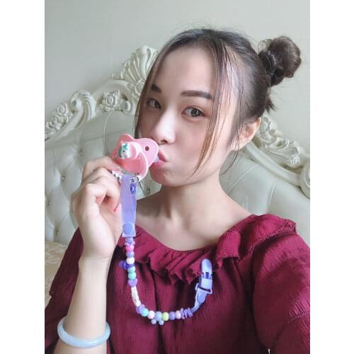 Adult Baby Pacifier Clip Chain Baby Boys Girls Pacifier Clips Ddlg Dummy Pacifier Chain Clip Holder Baby Nipple Feeding 6 Color