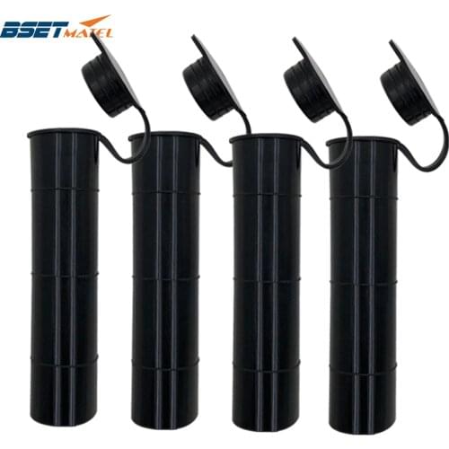 4 2018 new Black color 0 degree Fishing Rod rack holder Inner Sleeve Rod Pod Rubber Cap Tube Liner