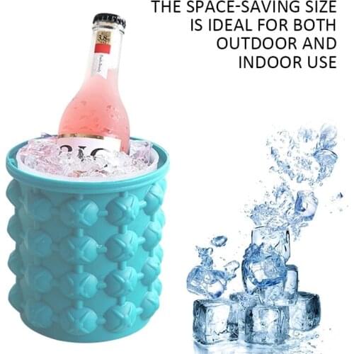 Portable Silicone Ice Cube Maker Bucket Wine Ice Cooler Beer Cabinet Space Saving Kitchen Tools Drinking Outdoor Whiskey Freeze