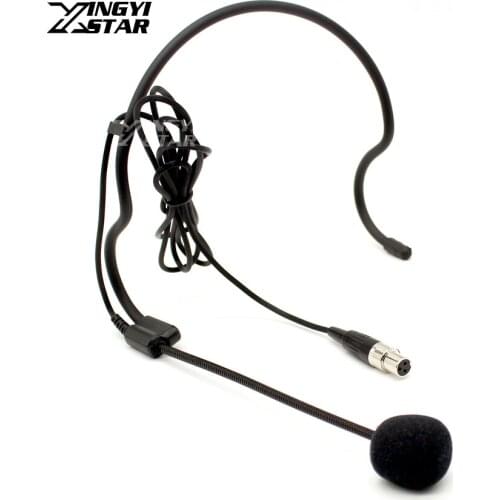 Mini XLR 3 Pin TA3F Connector Wired Earhook Headworn Condenser Headset Microphone Karaoke Mixer For Instrument Wireless System