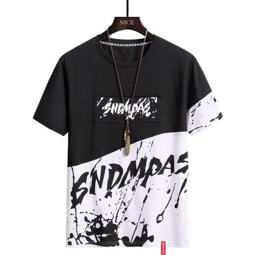 Plus Size 7XL ,8XL ,9XL Summer New100% Cotton Breathable T Shirt Men Fashion Color Matching Casual T Shirt Male Short Sleeve