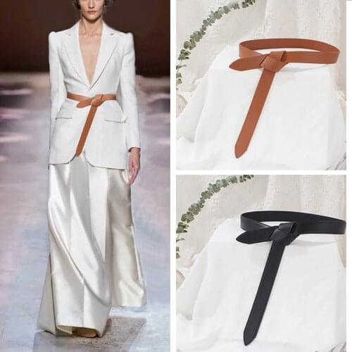 Fashion Luxury Belt for Women Mens Leather Solid Waistband PU Soft Knotted Decoration Dress Sweater Coat Waist Jeans Strap