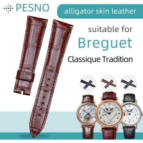Pesno Suitable for Breguet Classique Tradition 5317 7787 7137BB Watch Strap Alligator Skin Leather Band Men Accessories 20mm