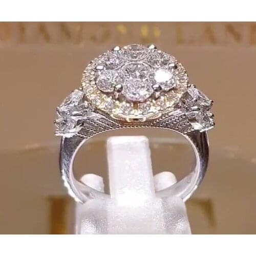 Luxury Delicacy Dazzling Zircon Engagement Rings for Women Micro Pave Crystal Wedding Anniversary Jewelry Ring Gifts Wholesale