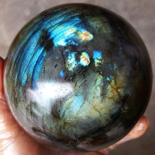 1744g Natural Labradorite Crystal RAINBOW Sphere Ball