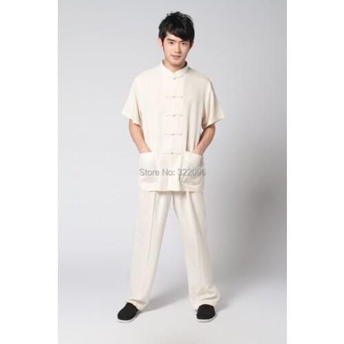 Shanghai Story Spring men taiji clothing set Tai chi suit kungfu set men chinese kung fu uniform short Sleeve shirt + pants