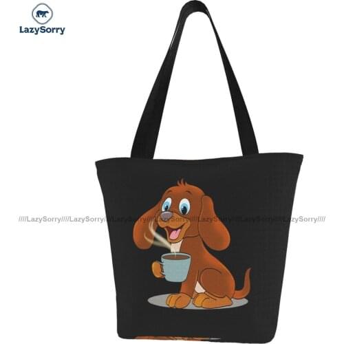 Puppies German Shepherd Shopping Bag Aesthetic Polyester Business Handbag Woman Bulk Bags