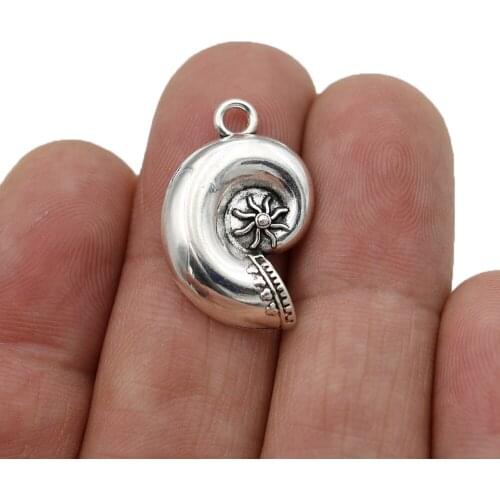 20pcs Tibetan Silver Plated Shell Charms Pendants for Bracelet Necklace Jewelry Making DIY Handmade 24x15mm