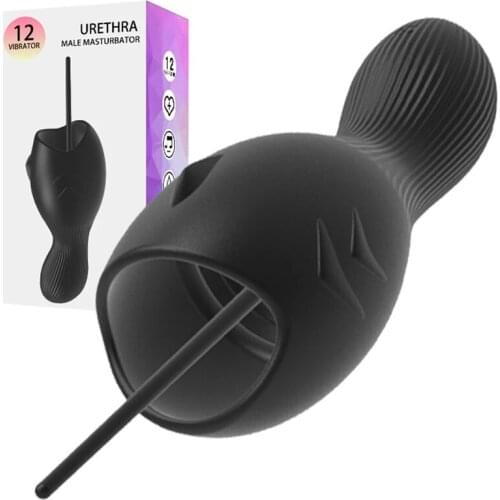 12Modes Vibrator Penis Plug Male Masturbate Cup Urethral Sounding Silicone Urethral Dilator Penis Trainer Adult Sex Toys For Men