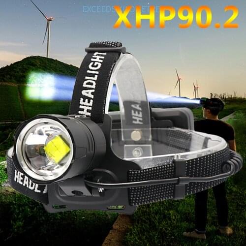 XHP90.2 Brightest Led Power Bank Headlamp Zoom Waterproof Headlight Head Lamp 18650 Battery Flashlight Torch Bulbs Charge Phone