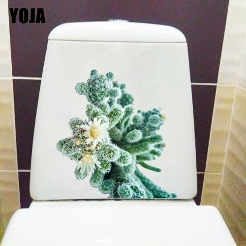 YOJA 22.4*20.9CM Fresh Cactus Fashion Bathroom Toilet Sticker Home Decor Room Wall Decal T1-0771