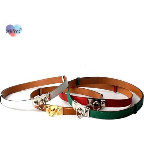 Nuleez Brand Waist Belts Female Caff Leather High End Buckle Golden or Silver Adjustable Length Apparel Accessories 2021 New