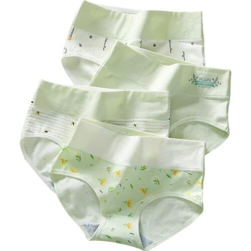 ATOXY Women High Waist Panties Cotton Sexy Underwear Girls Fashion Print Seamless Briefs Female Comfort Lingerie Plus Size M-5XL