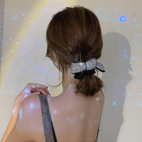 Bellona Rhinestone Super Flash Hair Circle Womens Hair Binding Crystal Headband Girls' Rubber Band Headwear Accessories