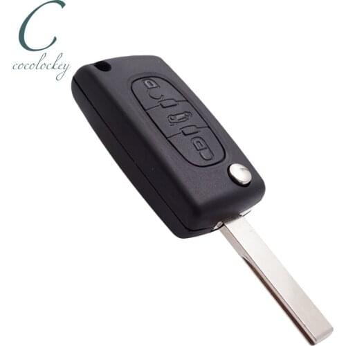 1pcs for PEUGEOT 207 307cc 308 407 SW 3 Button Remote Flip Key Fob Case Shell Cover HU83 Car Stylings NO LOGO Cocolockey